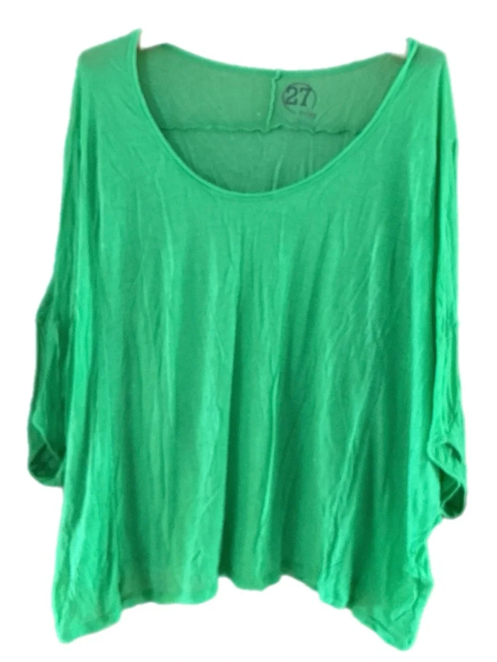 27 miles Malibu dolman sleeve/ batwing green top one size - Picture 4 of 6